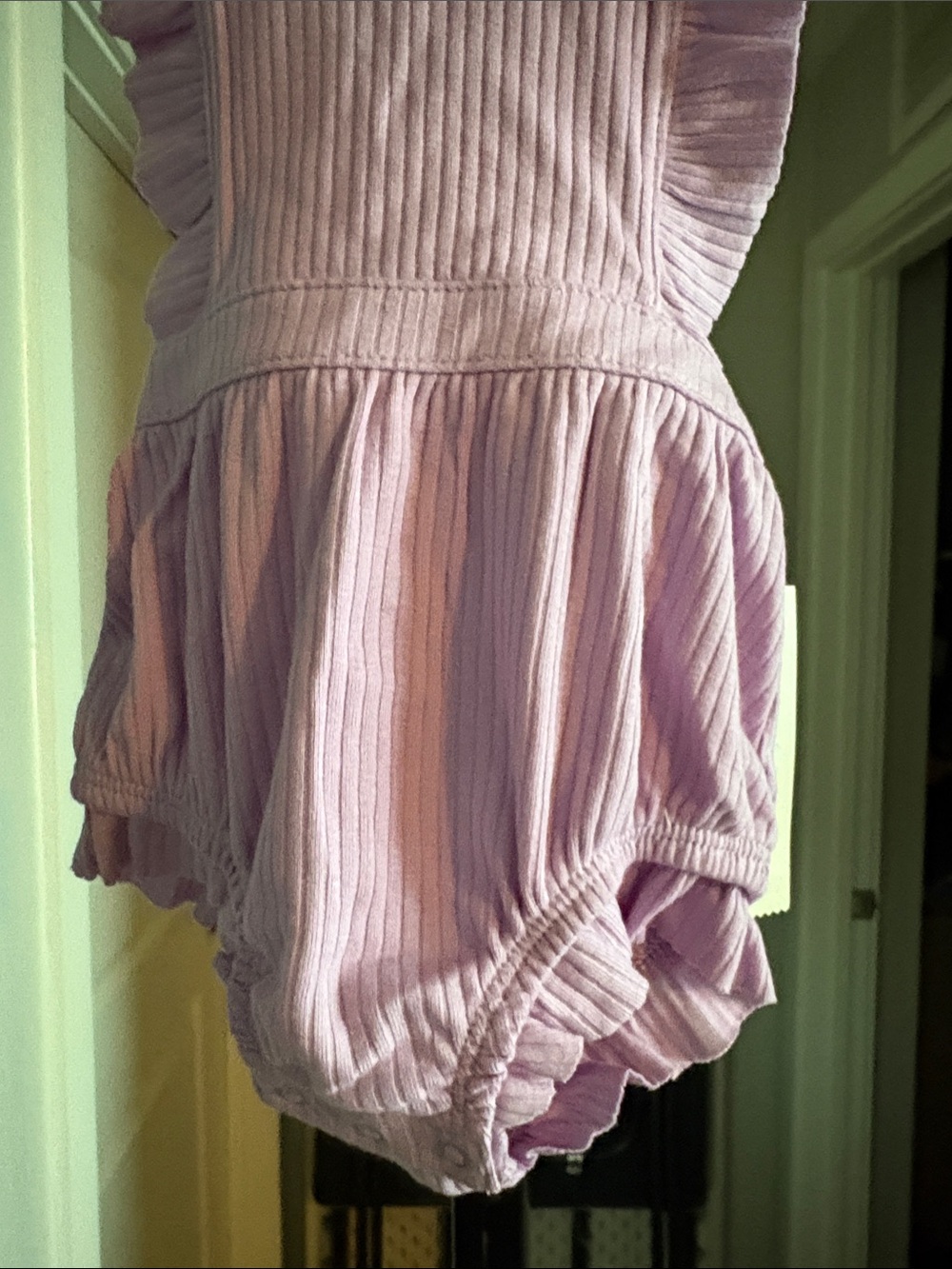 Cat & Jack Lilac Ribbed Ruffle Romper - Picture 4 of 8